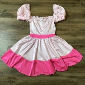Princess Peach Dress Costume Adult Pink Size L